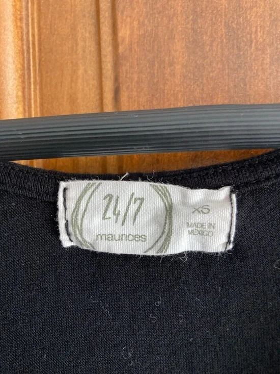 Maurices Black V-Neck Short Sleeve Maxi Dress - Picture 2 of 2